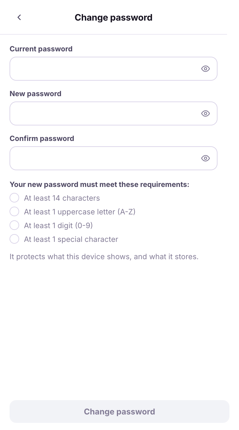 change password