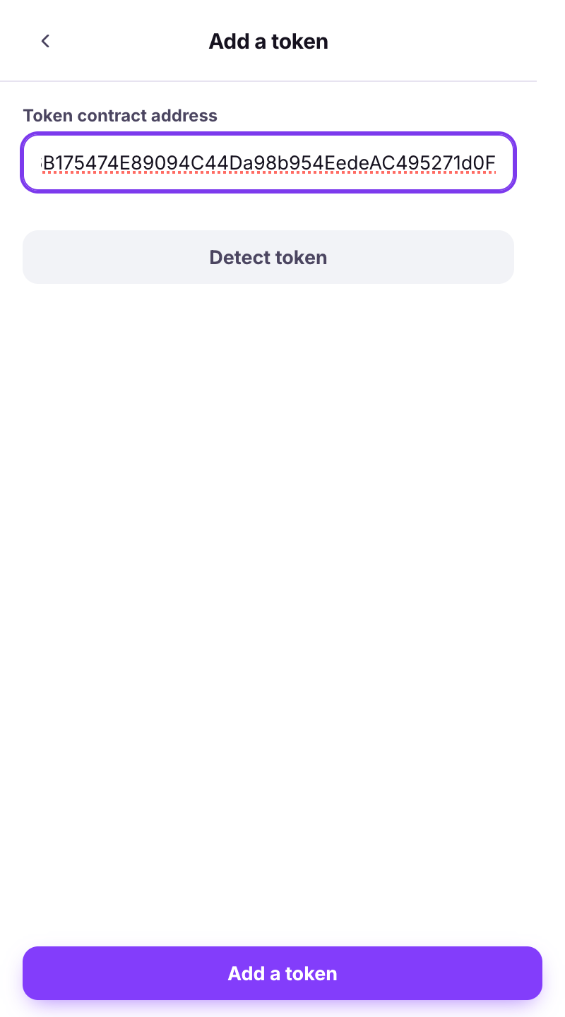 add custom token