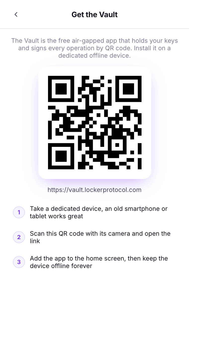extension get vault qr