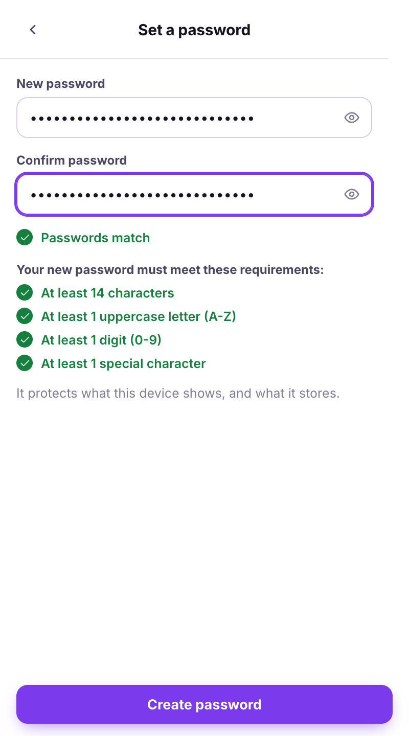 set password