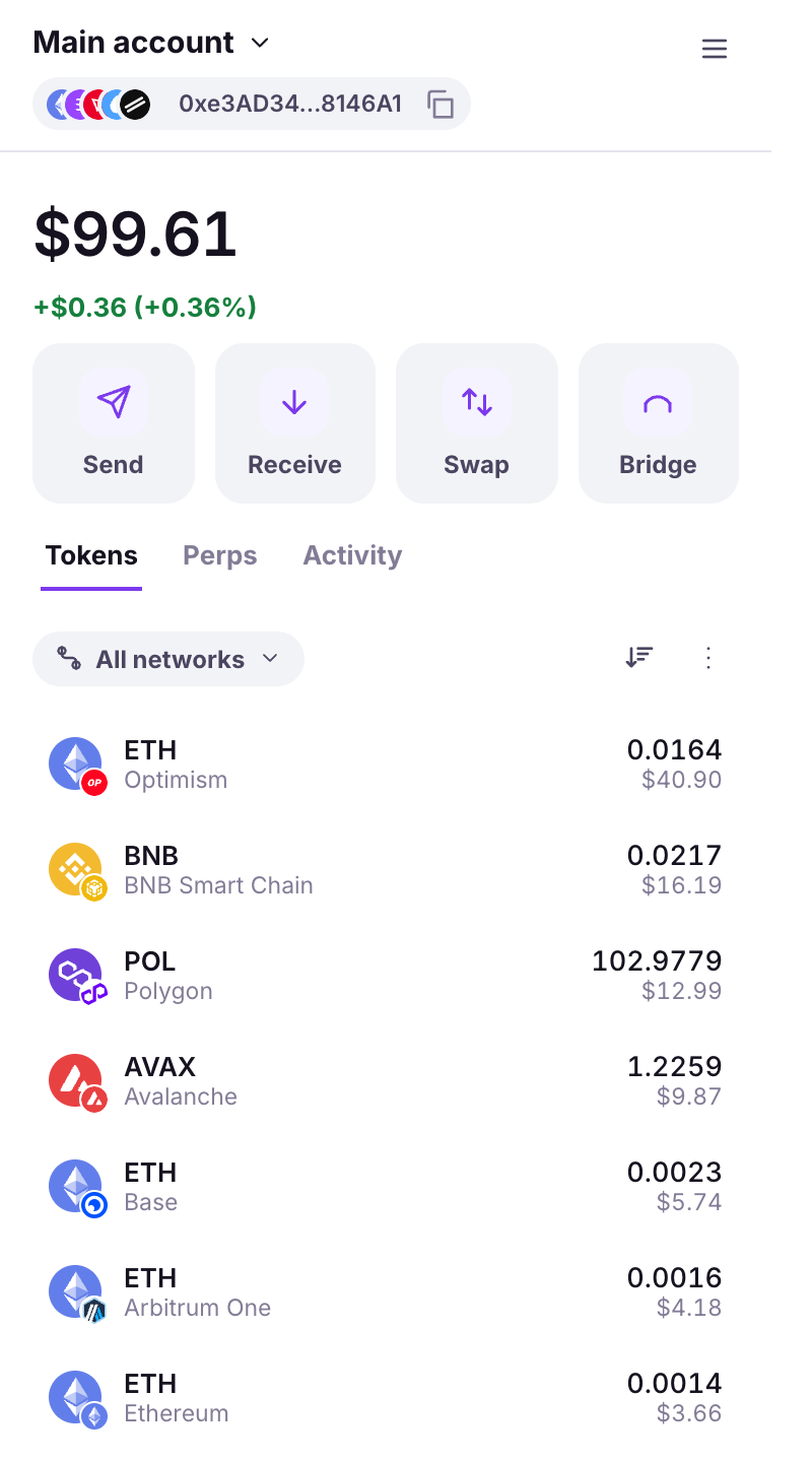 tokens tab