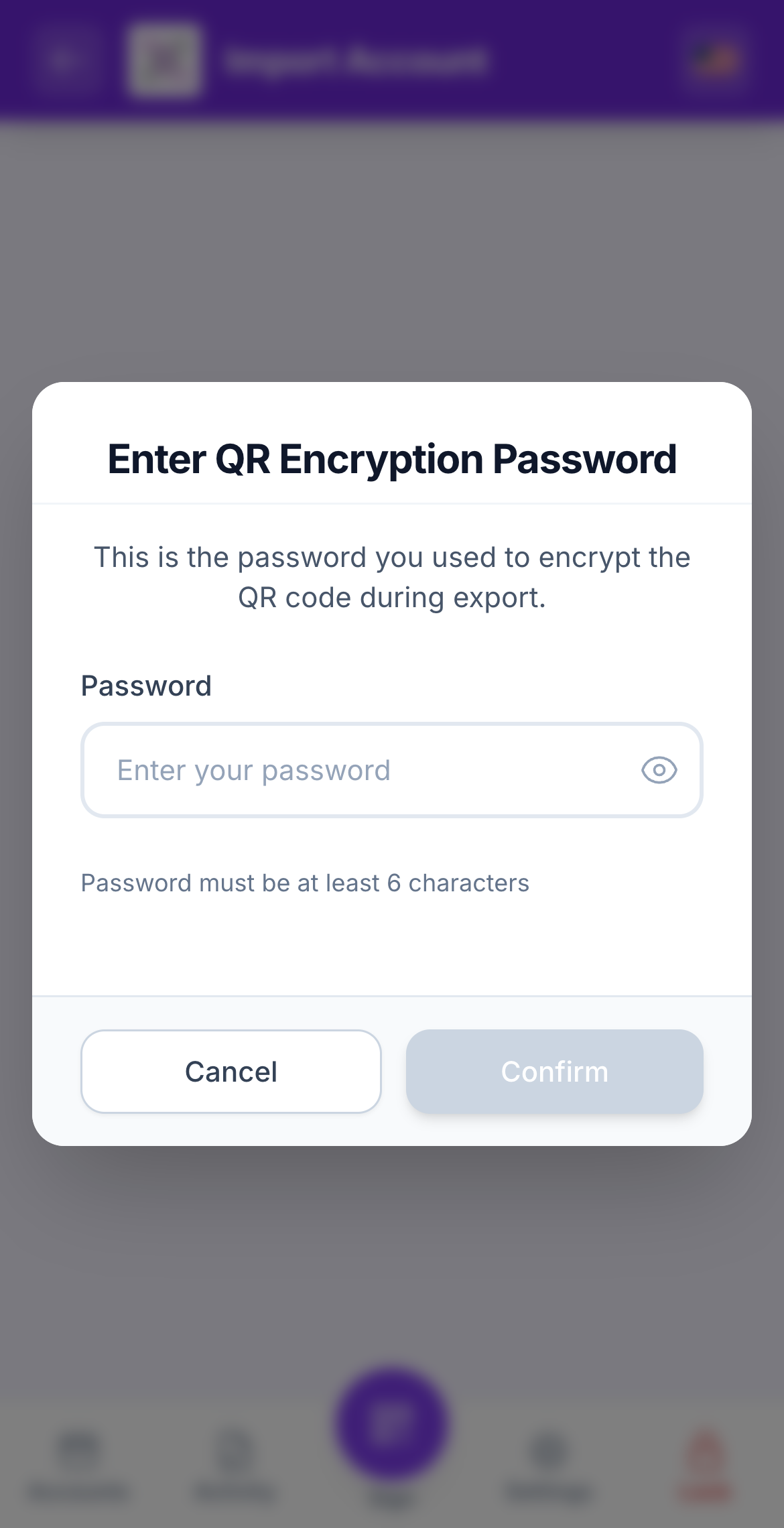 export password